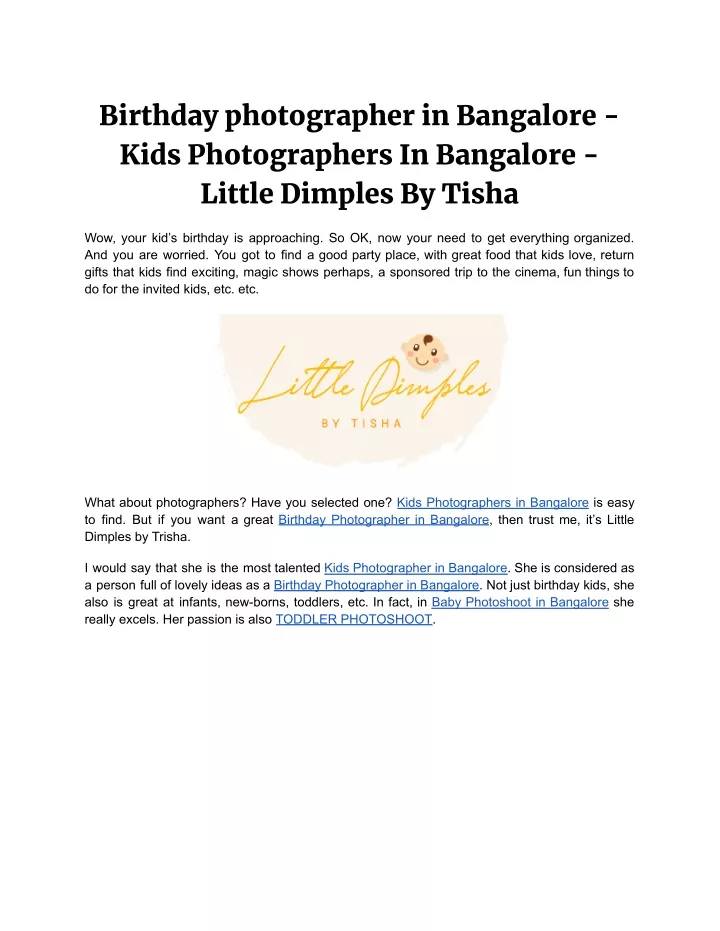 birthday photographer in bangalore kids