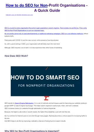 how to do seo for non profit organisations
