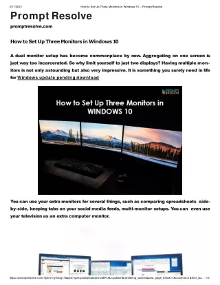 How to Set Up Three Monitors in Windows 10