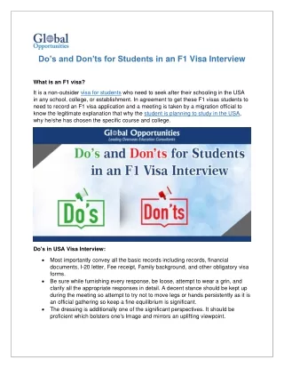 do s and don ts for students in an f1 visa