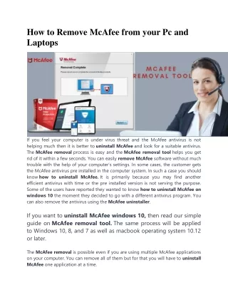 how to remove mcafee from your pc and laptops