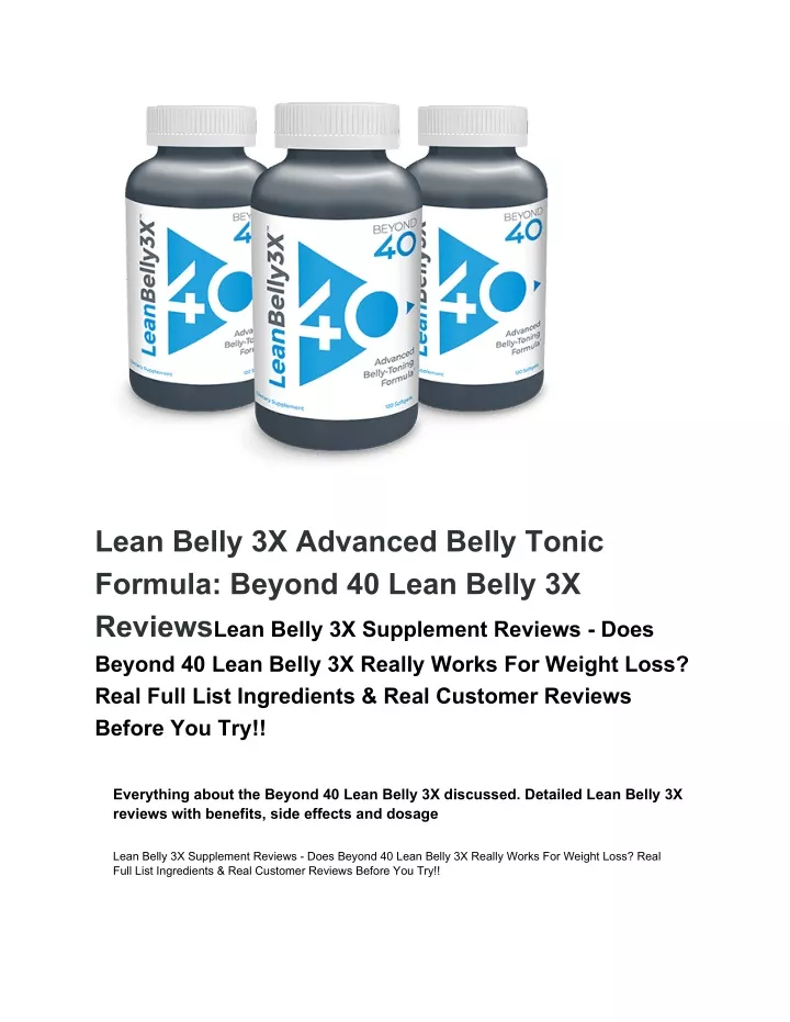 lean belly 3x advanced belly tonic formula beyond