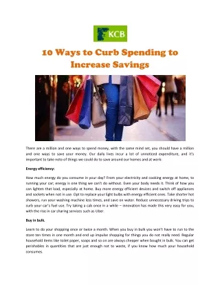 10 ways to curb spending to increase savings