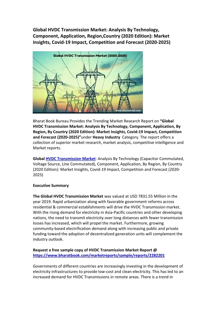 global hvdc transmission market analysis