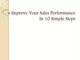 Natalie Dipiero - Improve Your Sales Performance In just 10 Simple Steps