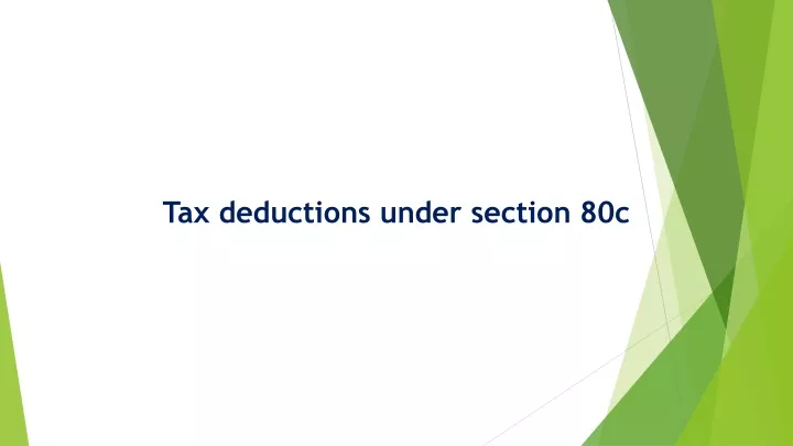 tax deductions under section 80c