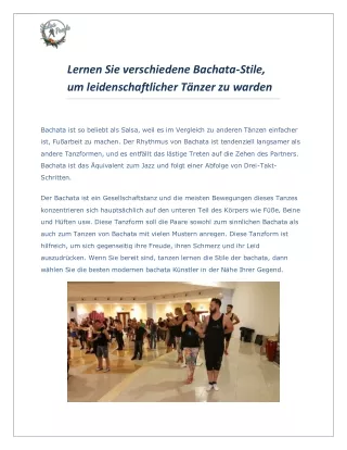 lernen sie verschiedene bachata stile