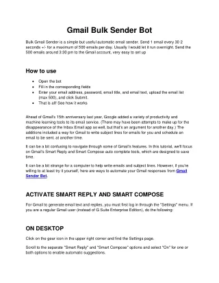 Gmail Bulk Sender Bo