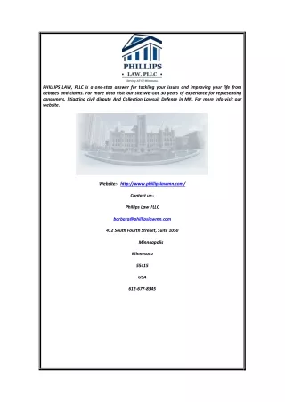 phillips law pllc is a one stop answer
