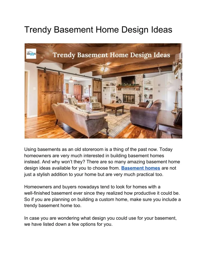 trendy basement home design ideas