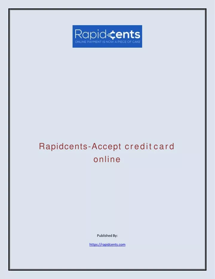 rapidcents accept credit card online