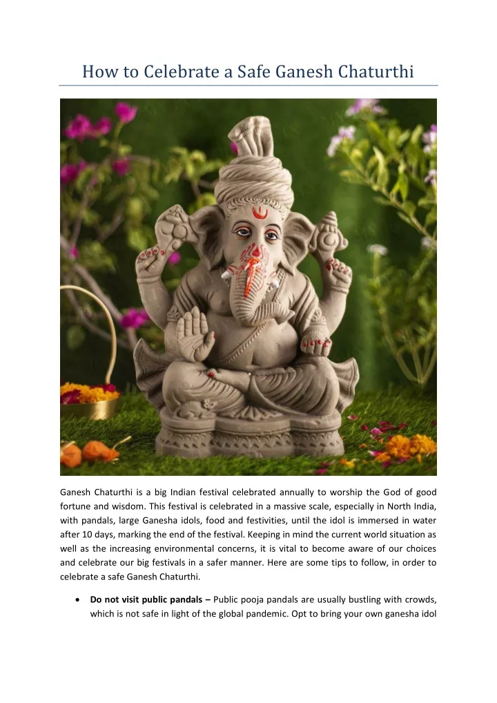 how to celebrate a safe ganesh chaturthi