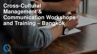 Cross-Cultural Management & Communication Workshops and Training – Bangkok