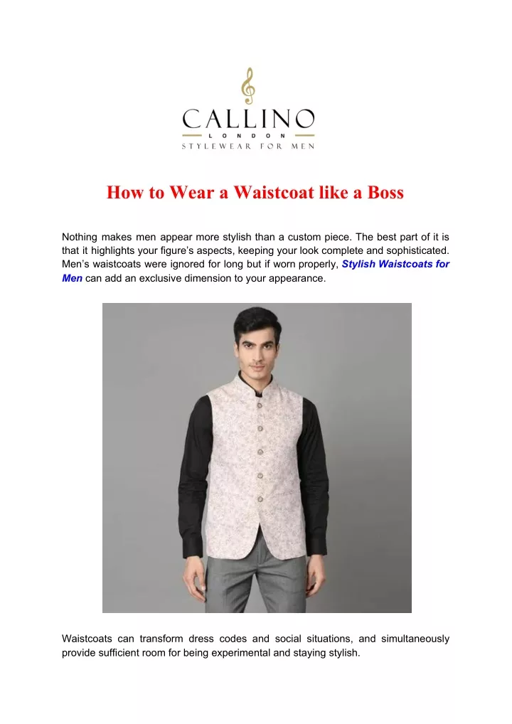how to wear a waistcoat like a boss nothing makes