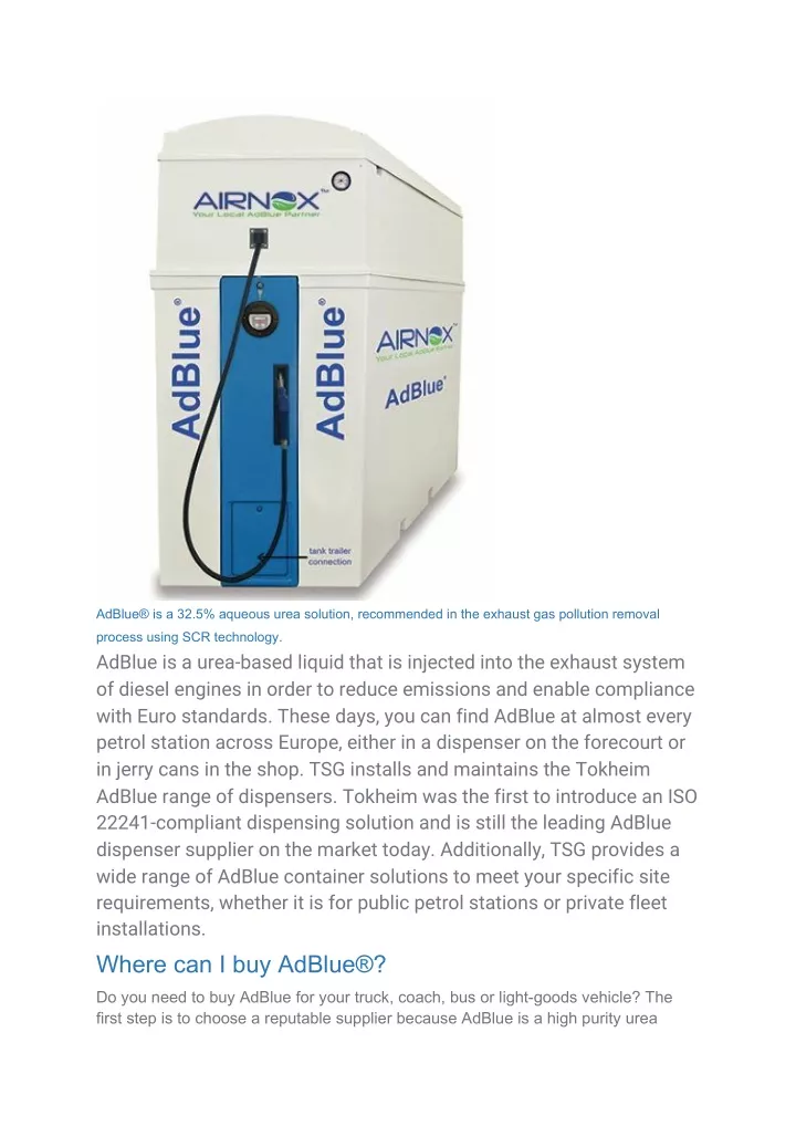 adblue is a 32 5 aqueous urea solution