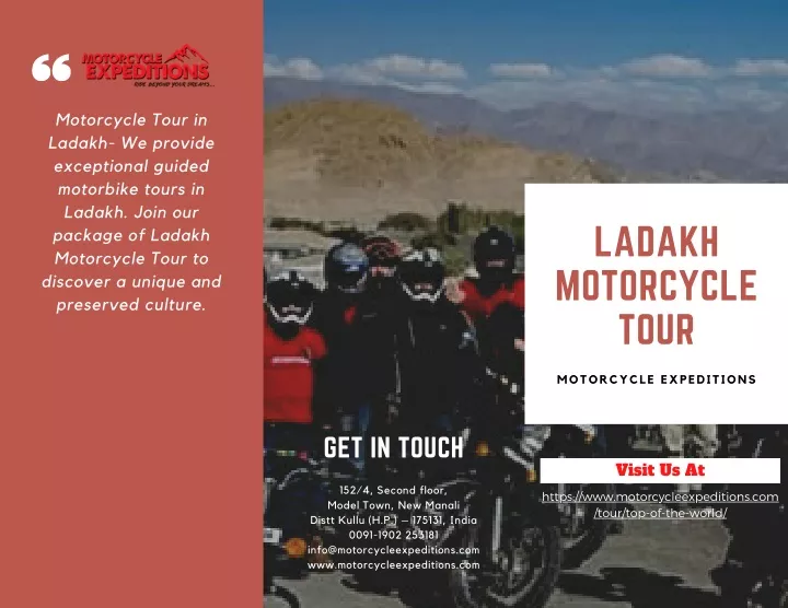 motorcycle tour in ladakh we provide exceptional