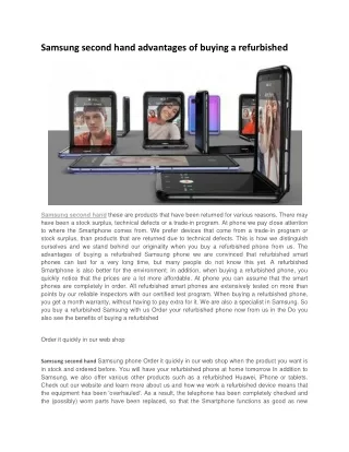 samsung second hand advantages of buying