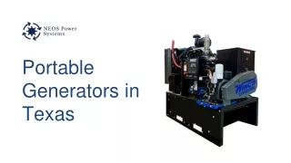 Portable Generators in Texas  NEOS Power Systems in Texas