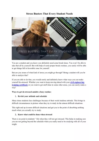 stress busters that every student needs