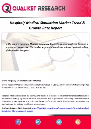 Hospital/ Medical Simulation Market : Growth Analysis & Regional Trend