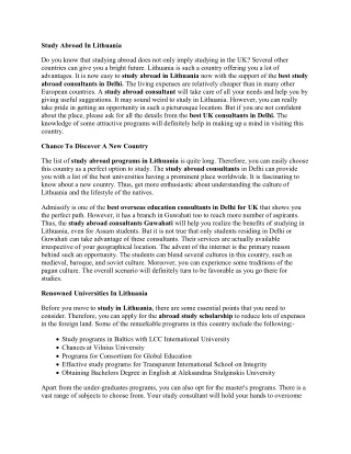 study abroad in lithuania