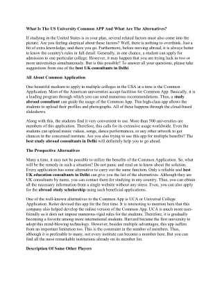 what is the us university common app and what