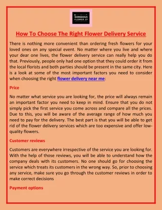 how to choose the right flower delivery service