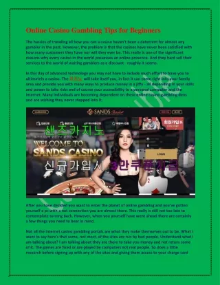 online casino gambling tips for beginners