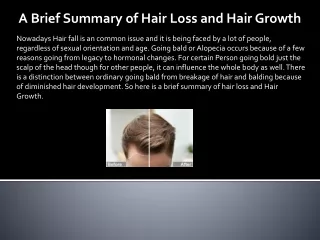 A Brief Summary of Hair Loss and Hair Growth