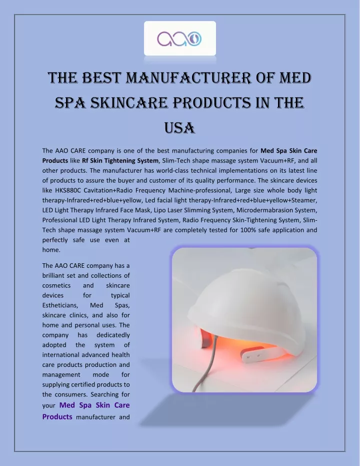 the best manufacturer of med spa skincare