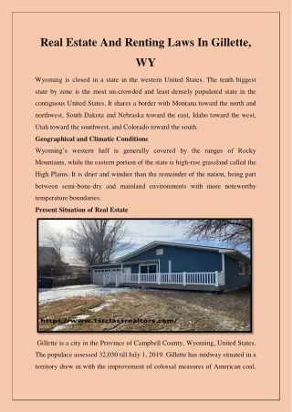 real estate and renting laws in gillette