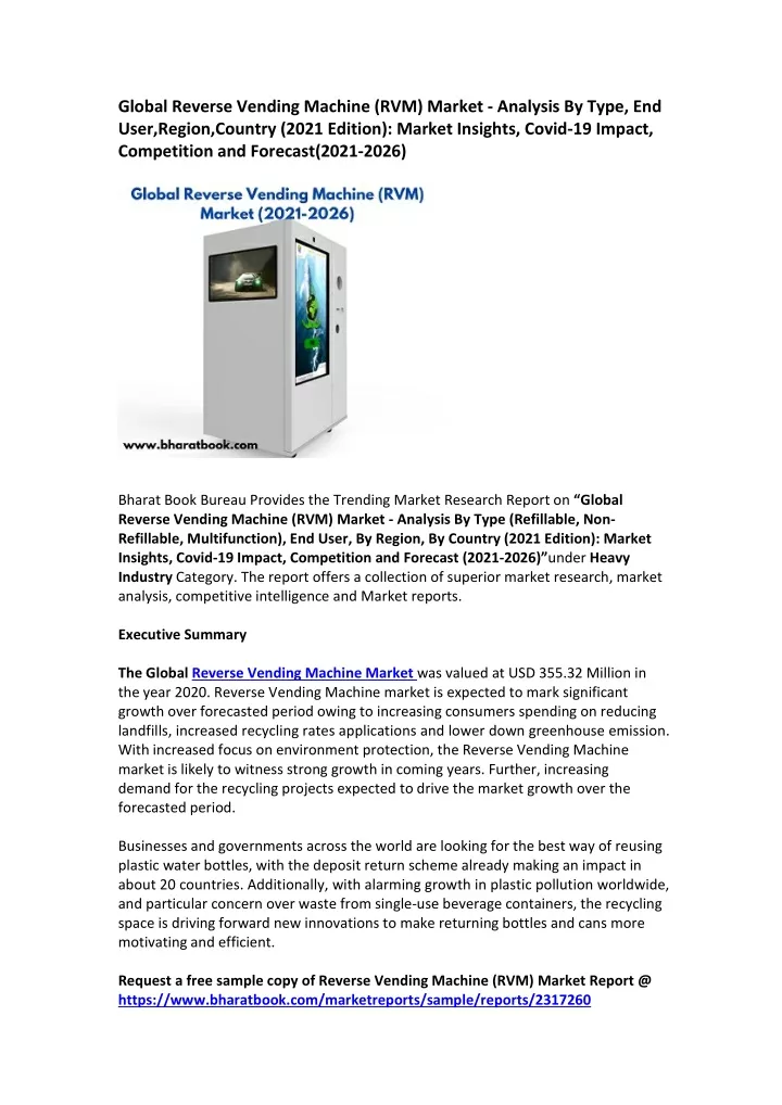 global reverse vending machine rvm market