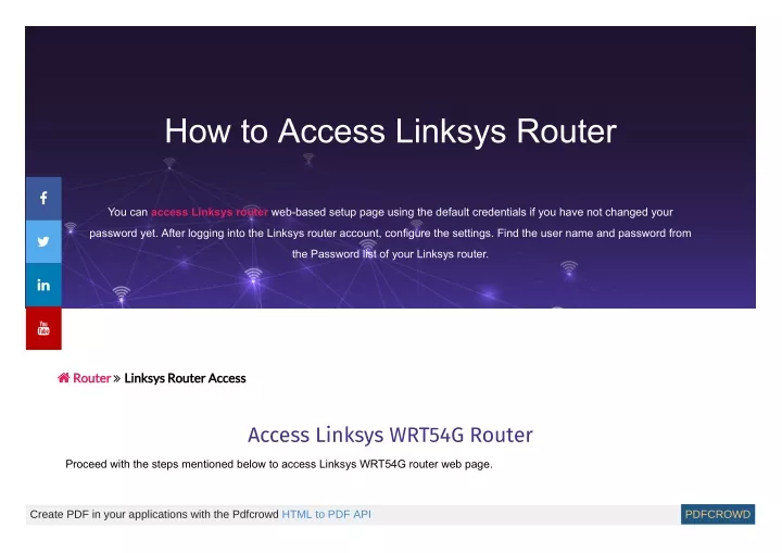 how to access linksys router