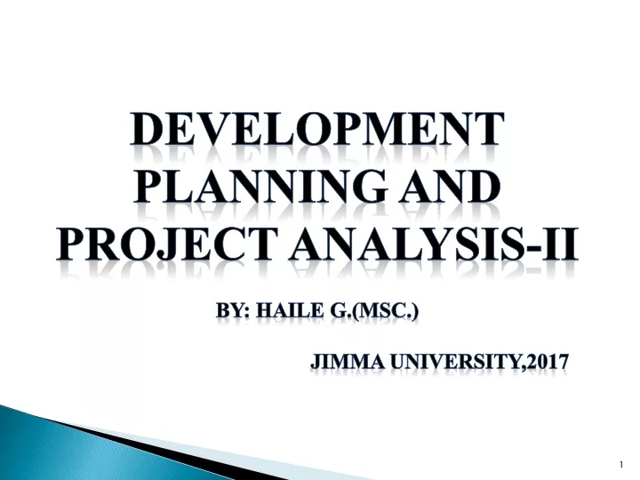 development planning and project analysis