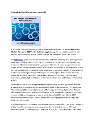 cell analysis global market forecast to 2027