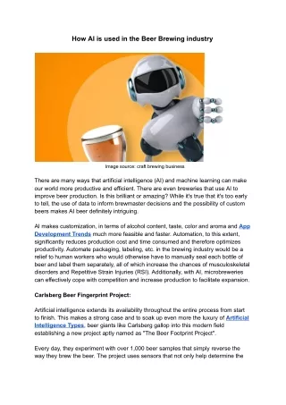 how ai is used in the beer brewing industry
