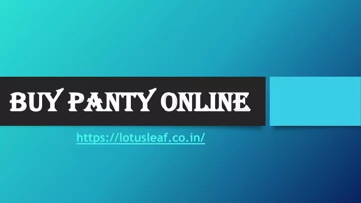 buy panty online
