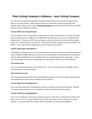 plate cutting company in alabama laser cutting