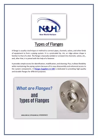What is a flanges? and Types of Flanges