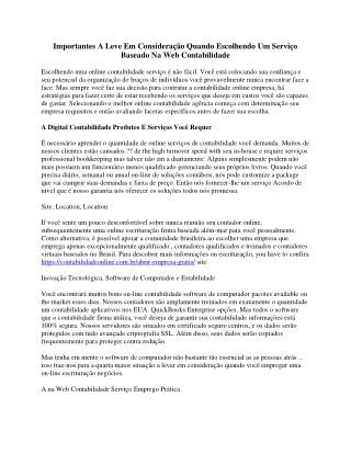 Coisas A Considere Quando Escolhendo Um Serviço Baseado Na Web Contabilidade