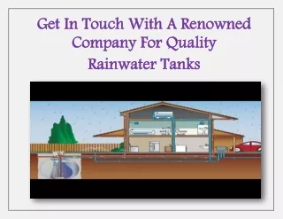 PDF: Get In Touch With A Renowned Company For Quality Rainwater Tanks