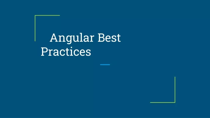 angular best practices