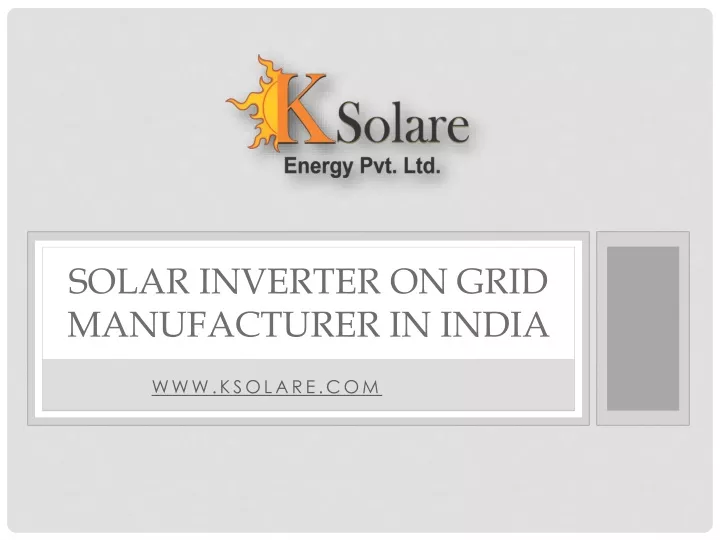 solar inverter on grid manufacturer in india