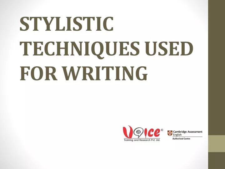 stylistic techniques used for writing