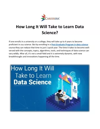 how long it will take to learn data science