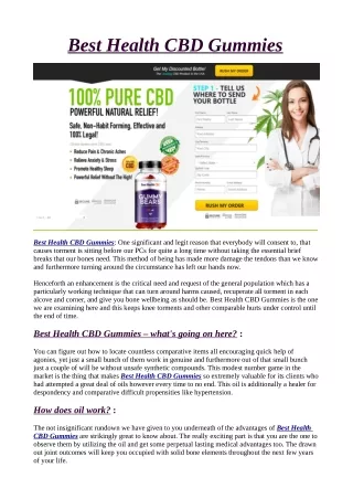IS Best Health CBD Gummies Scam?! Starter" Product, Best Deal, Read Benefits and Buy Now!