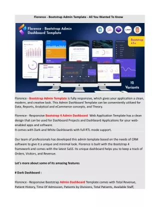 florence bootstrap admin template all you wanted