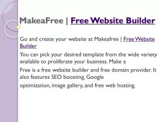Makeafree | Free Website Builder