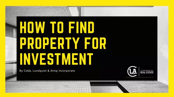 how to find property for investment
