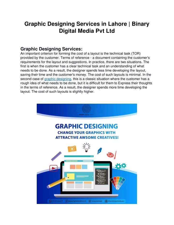 graphic designing services in lahore binary